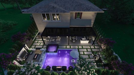 Front and back yard landscape design example 2